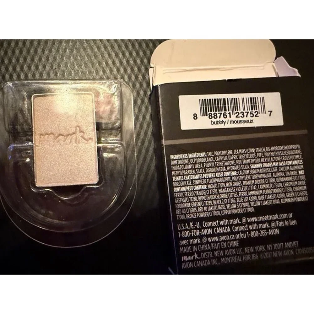2 AVON MARK Eye Shadow Singles - 1 Mystique; 1 Bubbly; Discontinued; New in Box